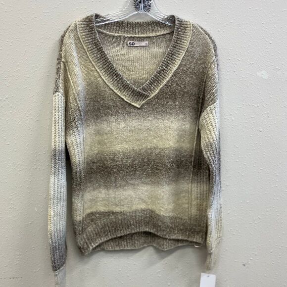 SO V-Neck ombre striped Dolman sleeve knit sweater XS oversized NEW 740 - Picture 1 of 6